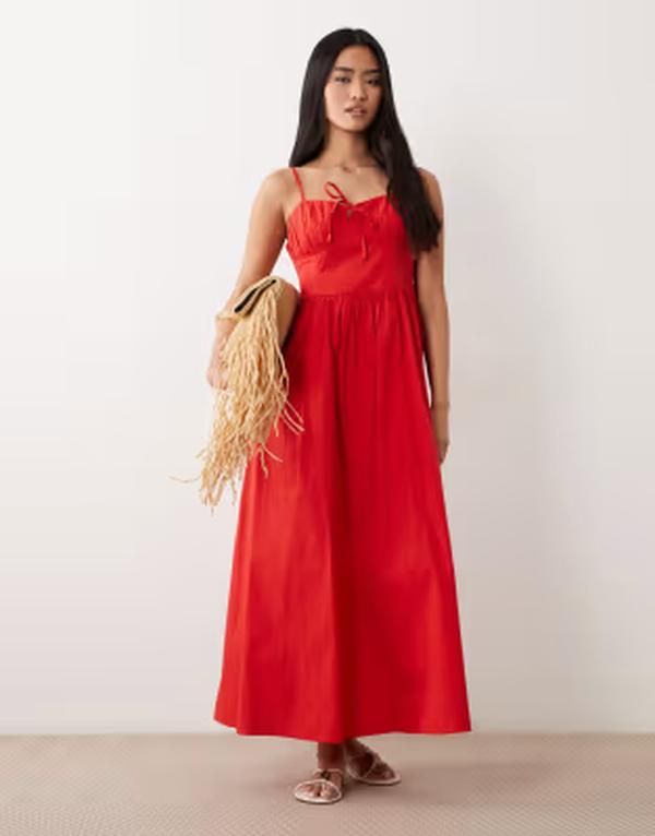 ミスセルフフリッジ レディース トップス ワンピース マキシ Misselfridge corset maxi dress RED レッド
