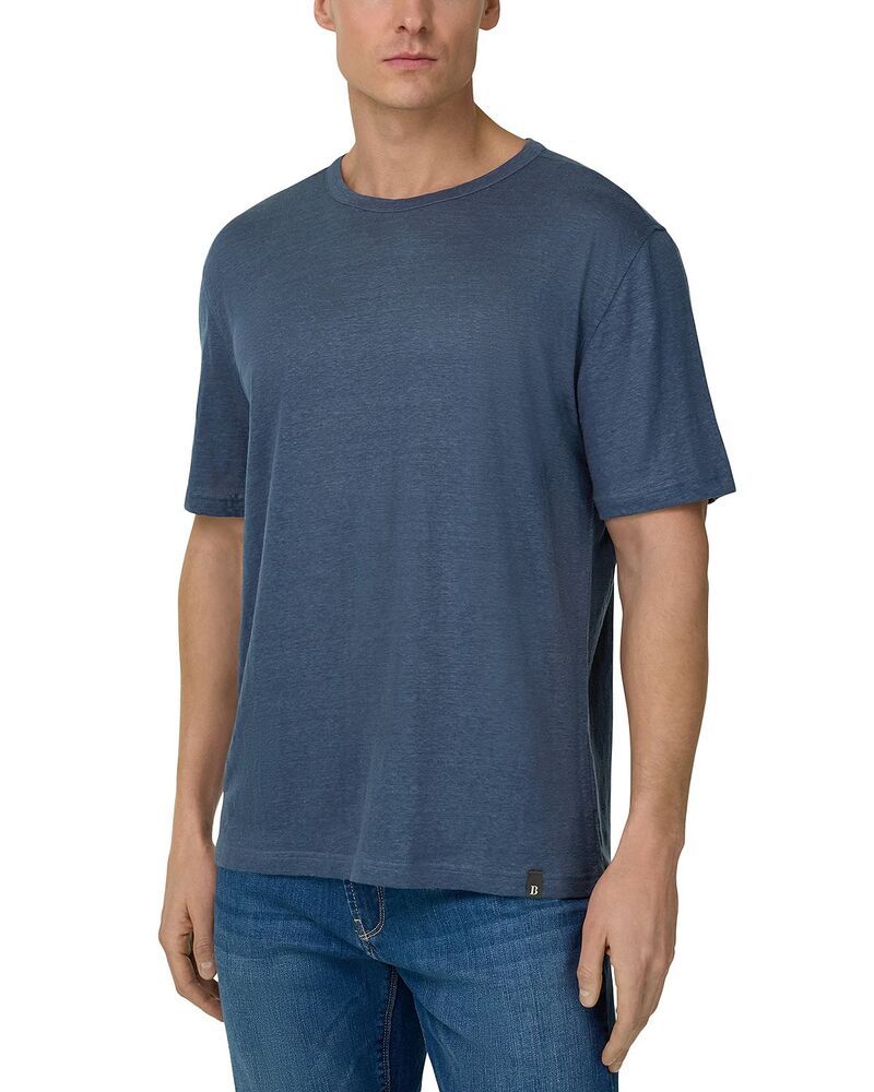 ボッジミラノ メンズ トップス シャツ ジャージー リネン Boggi Milano Stretch Linen Jersey TShirt Air Blue ブルー
