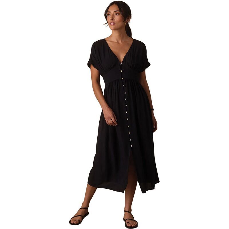 ノーマルブランド レディース トップス ワンピース クレープ ミディ The Normal Brand Aria Crepe Midi Dress Womens Black ブラック
