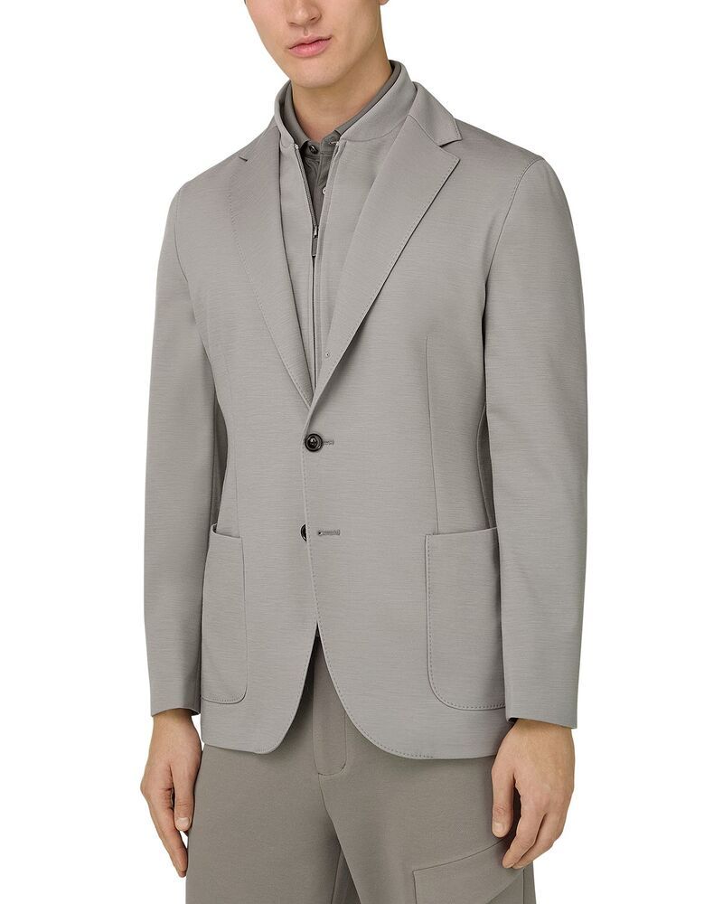 ボッジミラノ メンズ アウター ジャケット・ブルゾン スウェット ウール シャツ Boggi Milano Wool Sweatshirt Jacket Grey グレー