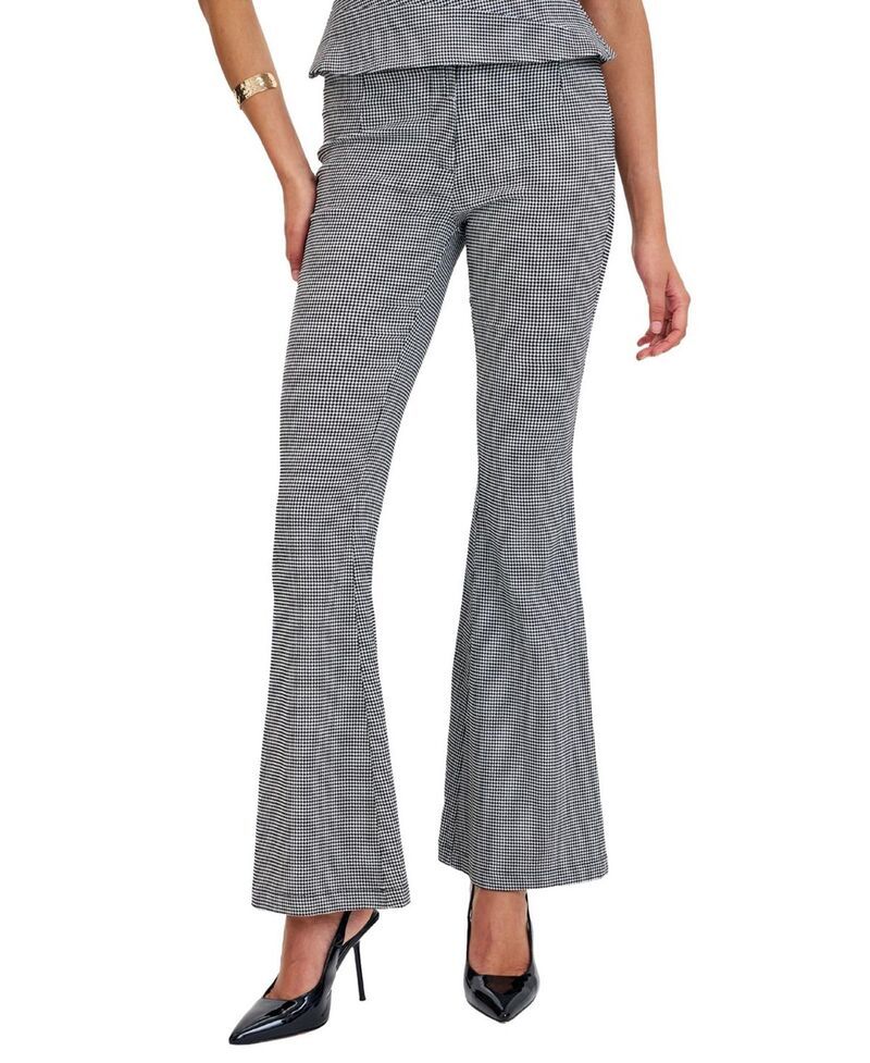 ミスサークル レディース ボトムス カジュアルパンツ Miss Circle Ulli MicroHoundstooth Flared Pants Grey グレー