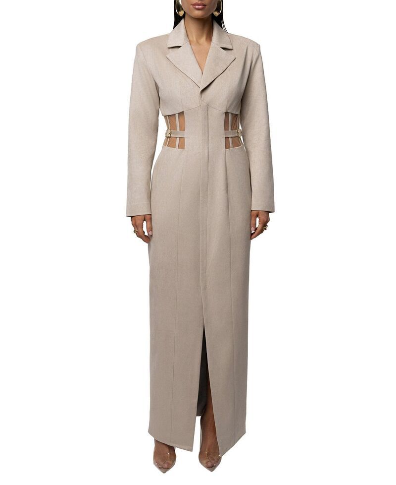 ジェイラックスレーベル レディース トップス ワンピースエード JLUXLABEL Toffee Haze Suede Dress Beige ベージュ