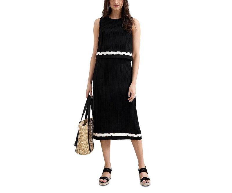 フェイズ・エイト レディース トップス ワンピース Phaseight Claire Black Double Layer Dress Black ブラック