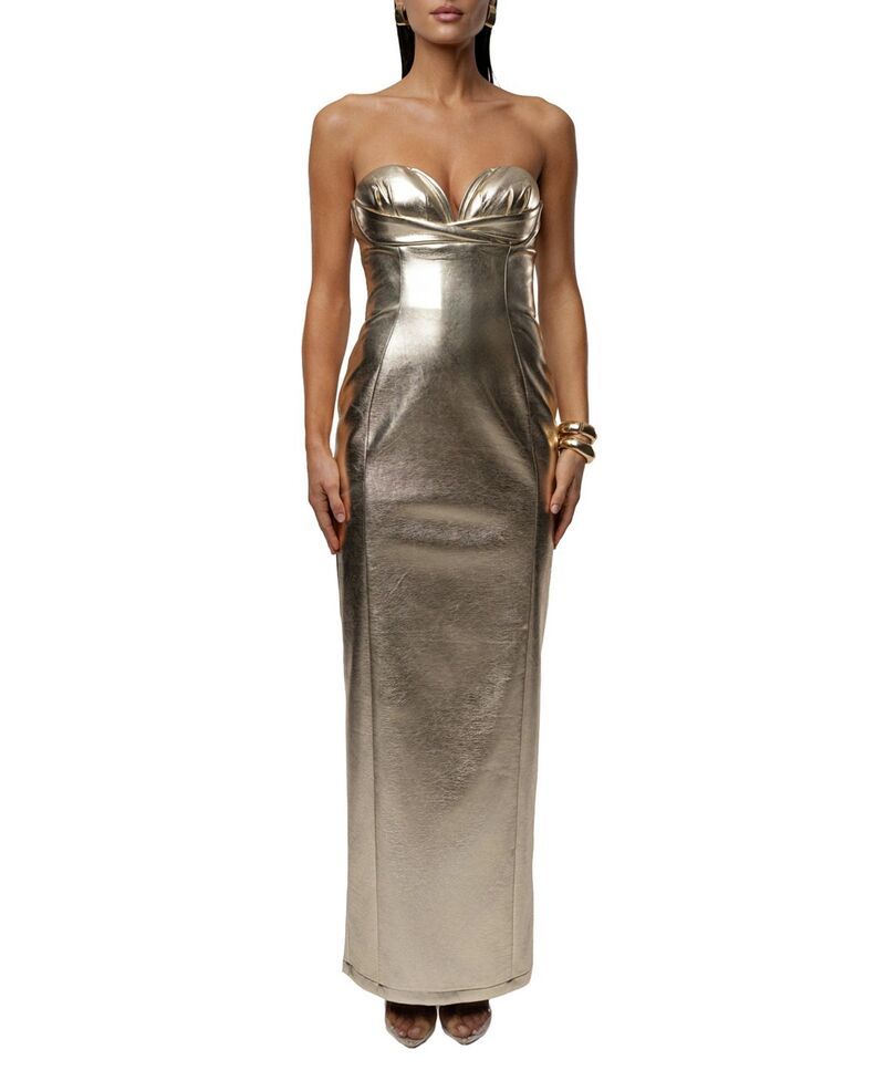 ジェイラックスレーベル レディース トップス ワンピース トール マキシ JLUXLABEL Dorado Metallic Maxi Dress Gold ゴールド