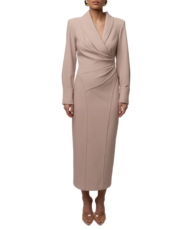 ジェイラックスレーベル レディース トップス ワンピース ミディ ブレザー JLUXLABEL Manifest Blazer Midi Dress Beige ベージュ