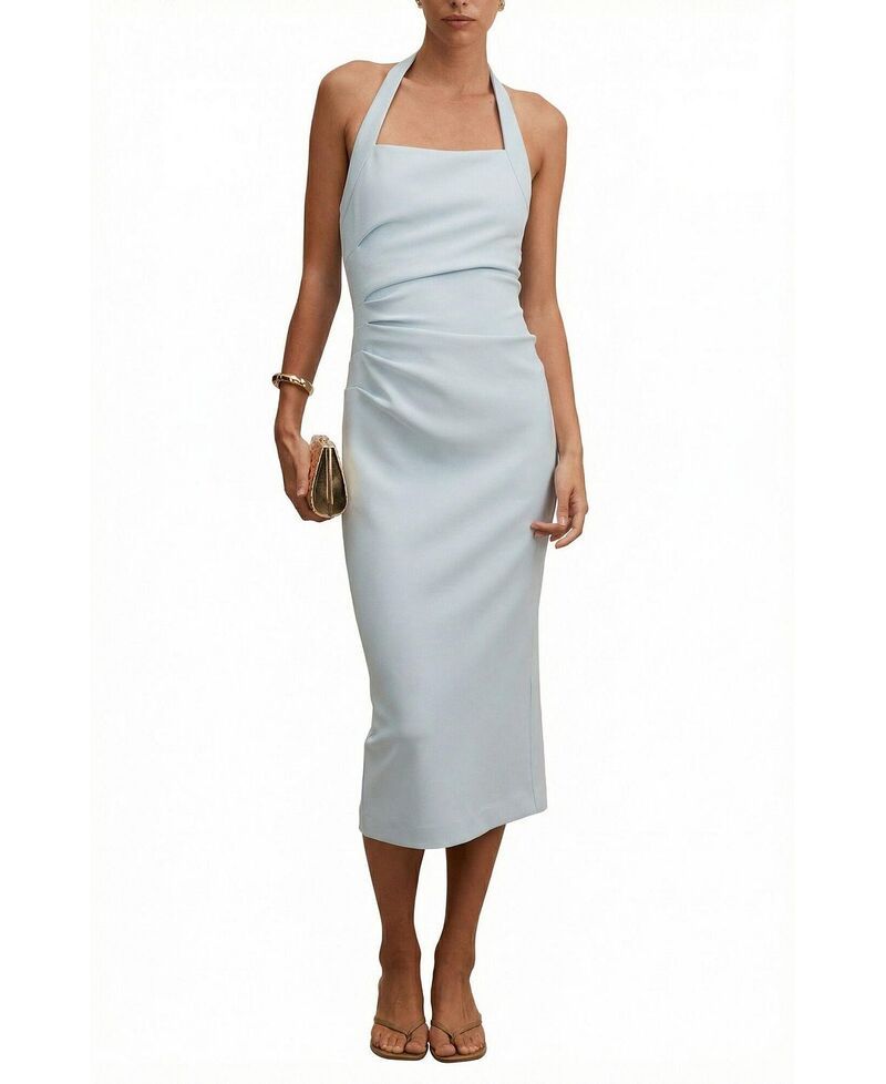 エバーニュー レディース トップス ワンピース ギャザー ホルター Ever Newomens Georgie Halteruched Bodycon Dressoft Blue ブルー