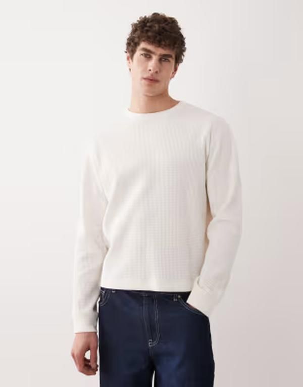 アルケット メンズ トップス Tシャツ ARKET waffle long sleeve Tshirt White ホワイト 23,850円