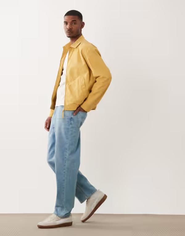 アルケット メンズ アウター ジャケット・ブルゾン コットン ARKET pure cotton blouson jacket in yellow イエロー