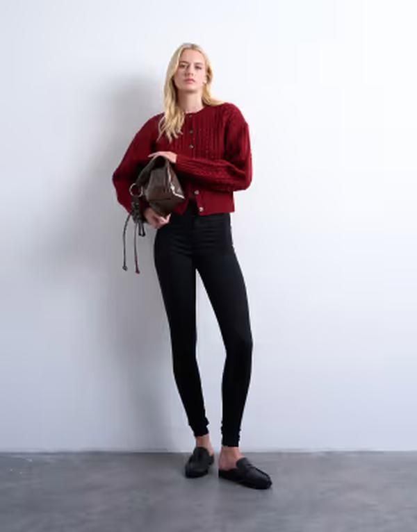 トップショップ レディース ボトムス デニムパンツ ジーンズ Topshop Tall Joni high rise skinny jeans Black ブラック