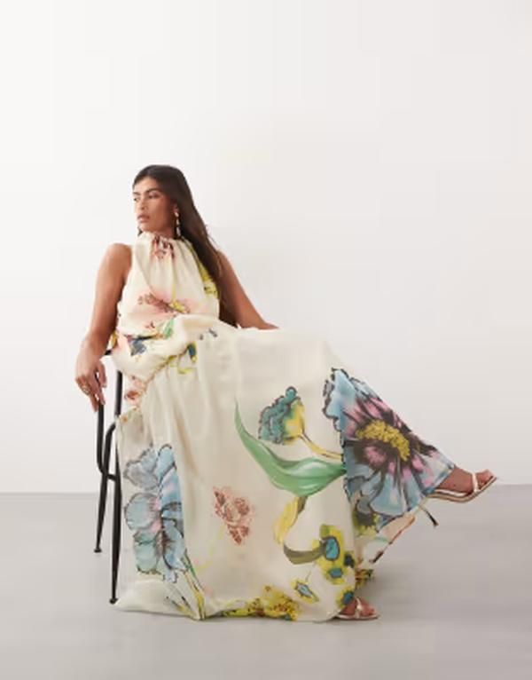 アレンジ レディース トップス ワンピース フラワー柄 プリント マキシ フラワー ARRANGE organza maxi dress in botanical floral print Botan 48,480円