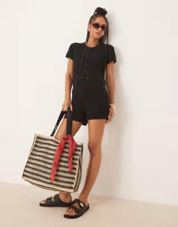 ジーナトリコ レディース ボトムス ハーフパンツ・ショーツ ショートパンツ ニット Gina Tricot knit crochet shorts part of a set Black ブラック 13,634円