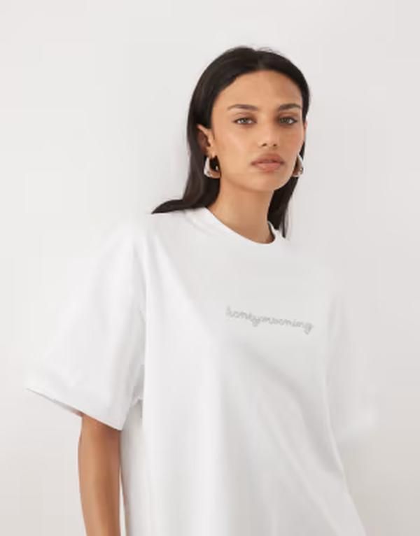 シックスストーリーズ レディース トップス Tシャツ Six Stories Bridal bead embellished honeymooning tshirt WHITE ホワイト 17,136円