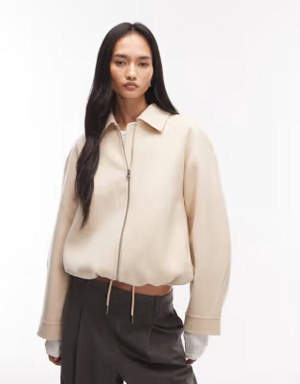 アルケット レディース アウター ジャケット・ブルゾン ウール ARKET wool rich double blouson jacket in vanilla cream Light beige ベ