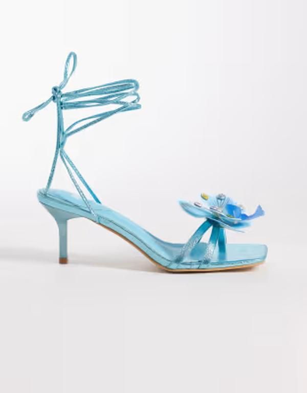 カイア レディース シューズ サンダル フラワー柄 レース フラワー ヒール Kaiia exclusive 00strappy lace up diamante orchid floral heel