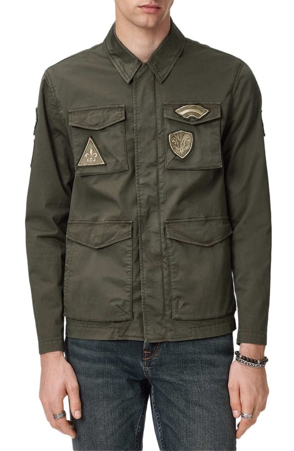 ジョンバルベイトス メンズ アウター ジャケット・ブルゾン John Varvatos Kade Patch Field Jacket Dark Olive オリーブ