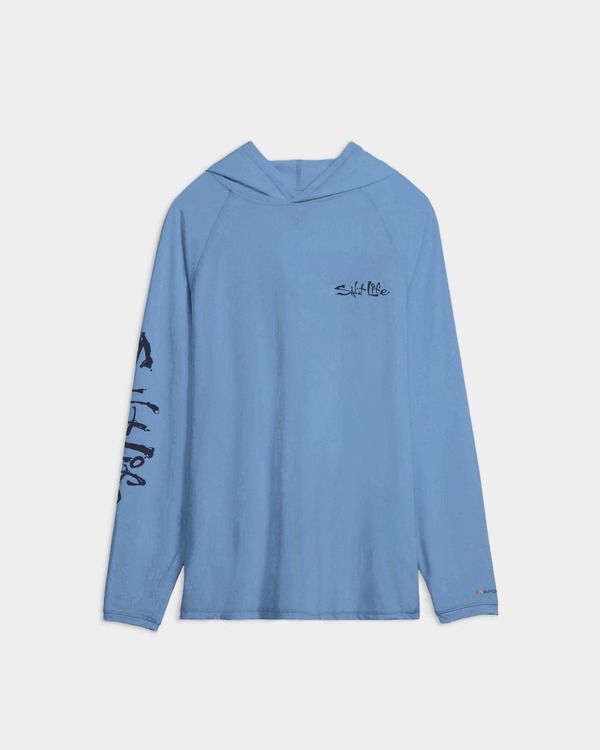 ソルトライフ メンズ アウター パーカー・スウェット Salt Life One Cast at a Time Performance Hoodie Azure Heather ヘザー