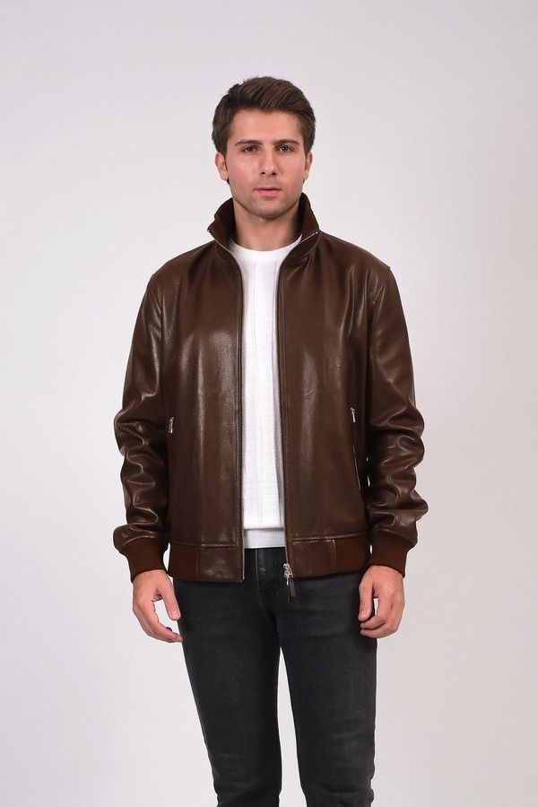 ファーニック UK メンズ アウター ジャケット・ブルゾン レザー FURNIQ UK Arthur Leather Jacket Brown ブラウン