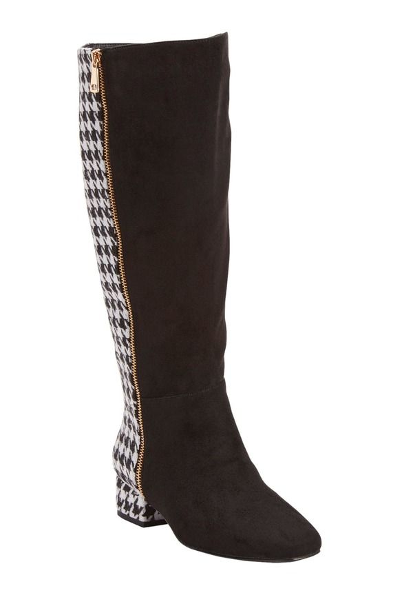 コンフォートビュー レディース シューズ ブーツ・レインブーツ Comfortview Themerald Wide Calf Boot Houndstooth エメラルド