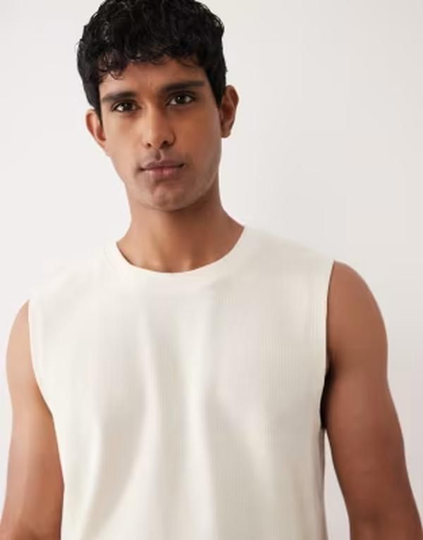 ジャック アンド ジョーンズ メンズ トップス ベスト リブニット Jack Jones textu red rib knitank top Antique White ホワイト 8,954円