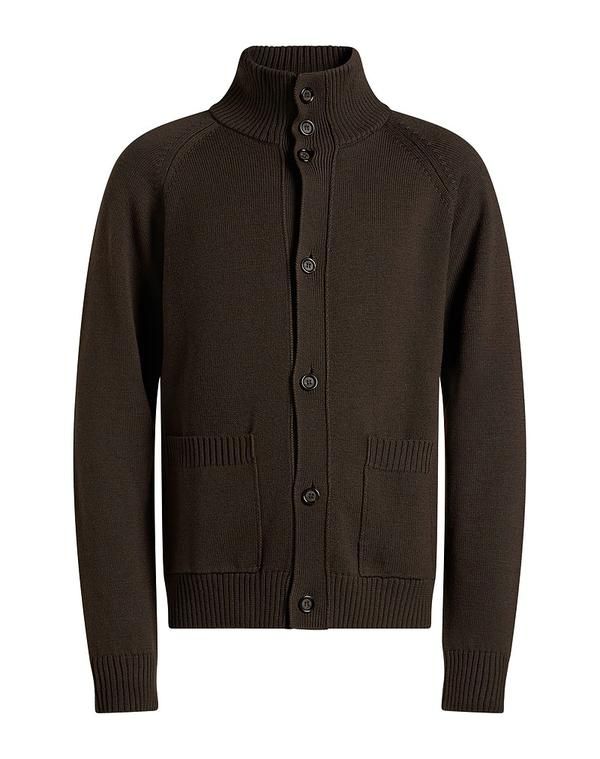 パウロペコラ メンズ アウター カーディガン PAOLO PECORA Dark Brown ブラウン