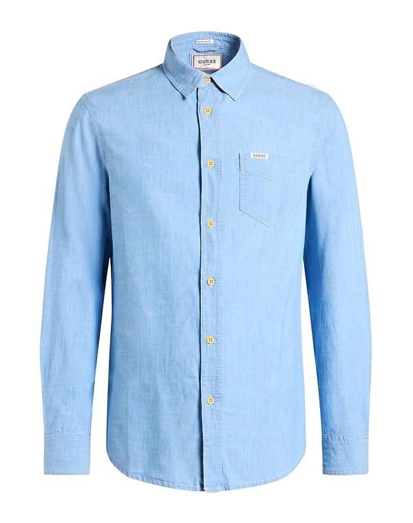 ゲス メンズ トップス シャツ GUESS Blue ブルー