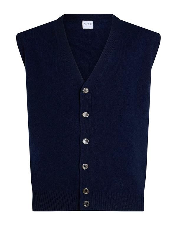 アスペジ メンズ トップス シャツ ニットベスト ASPESI Navy ネイビー