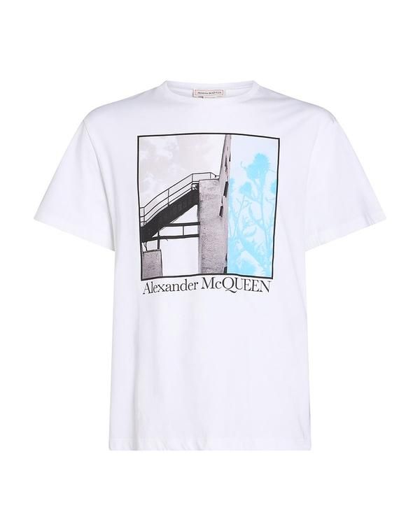 マックイーン メンズ トップス Tシャツ MCQUEEN White ホワイト