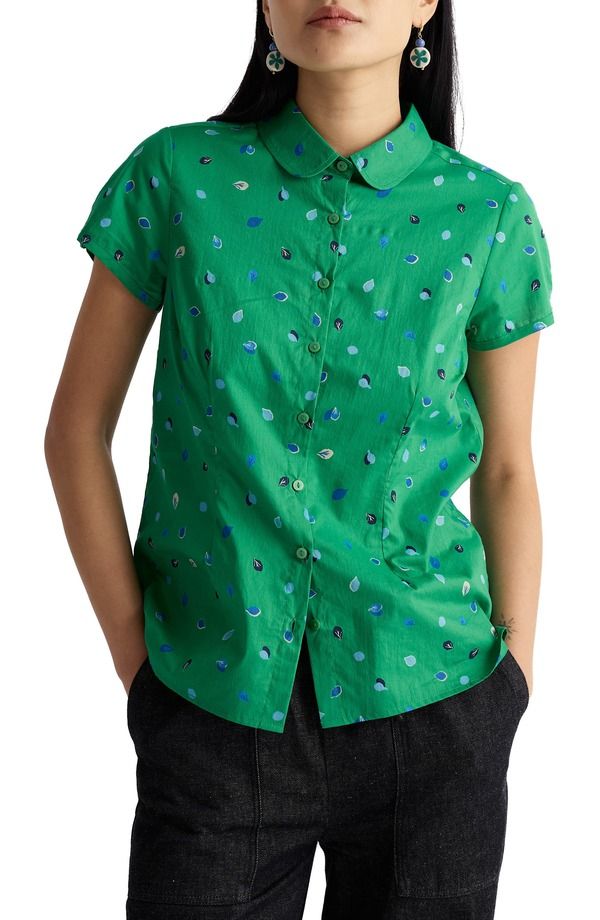 シーソルトコーンウォール レディース トップス シャツ コットン Seasalt Cornwall Rushmaker Petal Spot Organicotton Voile ButtonUp S