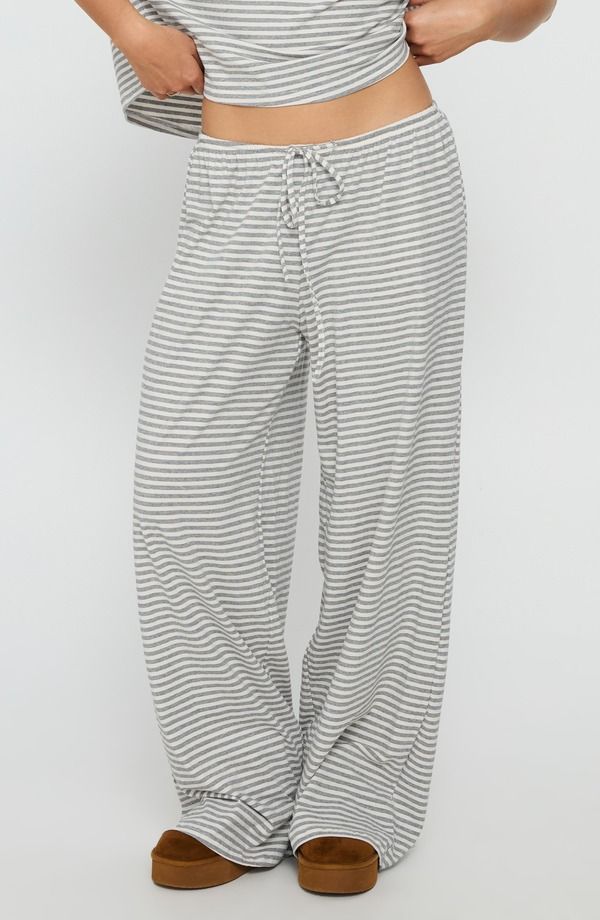 プリンセスポリー レディース ボトムス レギンス パンツ ワンショルダー Princess Polly Tobie OneShoulder Top Pantsleep Set GREY STRIPE