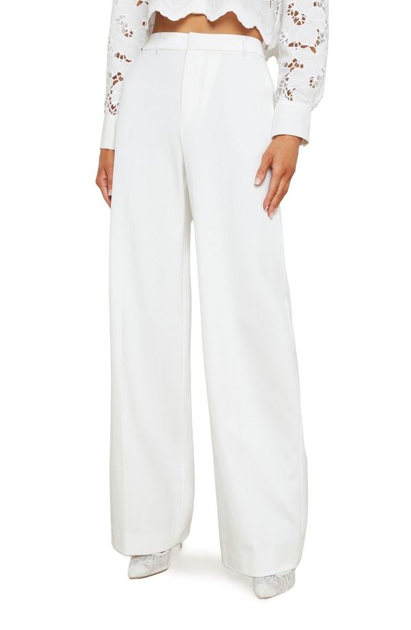 ラジャンス レディース ボトムス レギンストレート パンツ LAGENCE Livvy Straight Leg Pants WHITE ホワイト