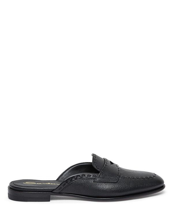 サントーニ レディース シューズ スリッポン・ローファー レザー Santoni Granato Leather Mule Women Black ブラック
