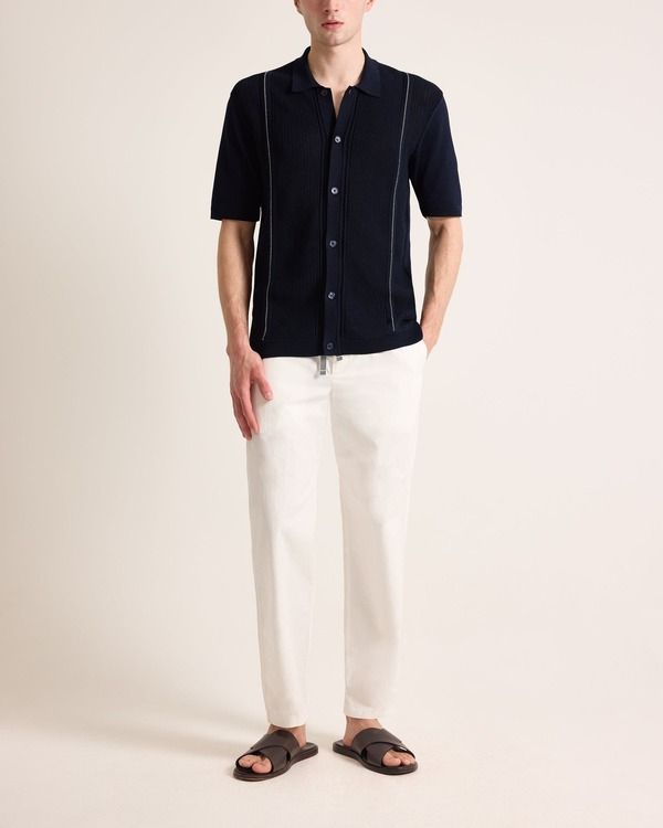 オールバー ブラウン メンズ トップス シャツ リラックスフィット ニット Orlebar Brown Roddy Relaxed Fit Chevron Stripe Knitted Shirt N
