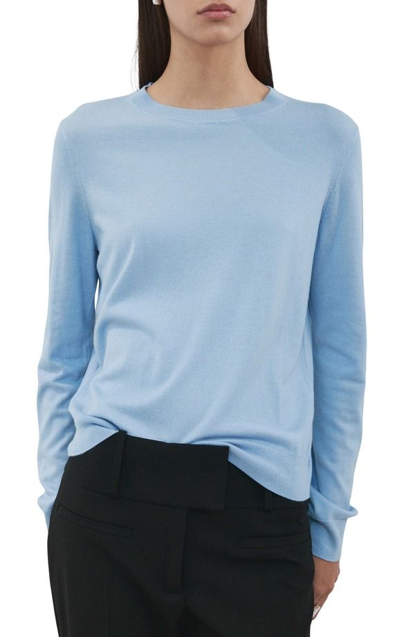 マンゴ レディース アウター ニット・セーター クルーネック MANGO Crewneck Sweater SKY BLUE ブルー