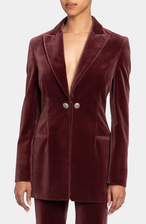 サントレッリ レディース アウター ジャケット・ブルゾン ベルベット Santorelli Milli Long Velvet Jacket in Luxury Stretch Velvet DUST 59,280円