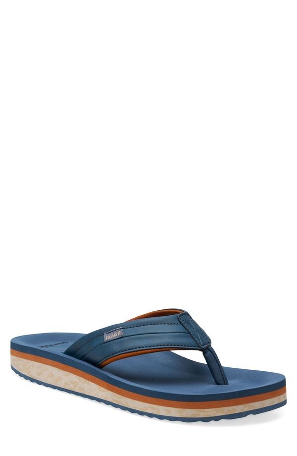 サヌーク メンズ シューズ サンダル Sanuk Tiderush Flip Flop Men ORIAN BLUE ブルー