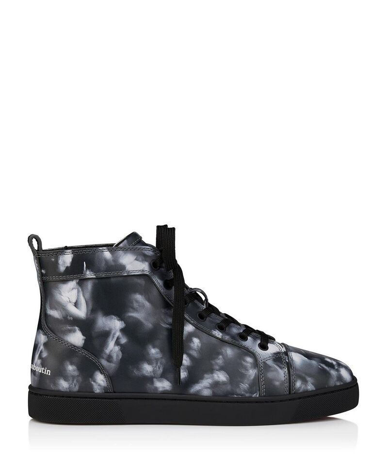 クリスチャン・ルブタン メンズ シューズ スニーカー Christian Louboutin Mens Louis Canopy High Top Sneakers Black white ホワイト
