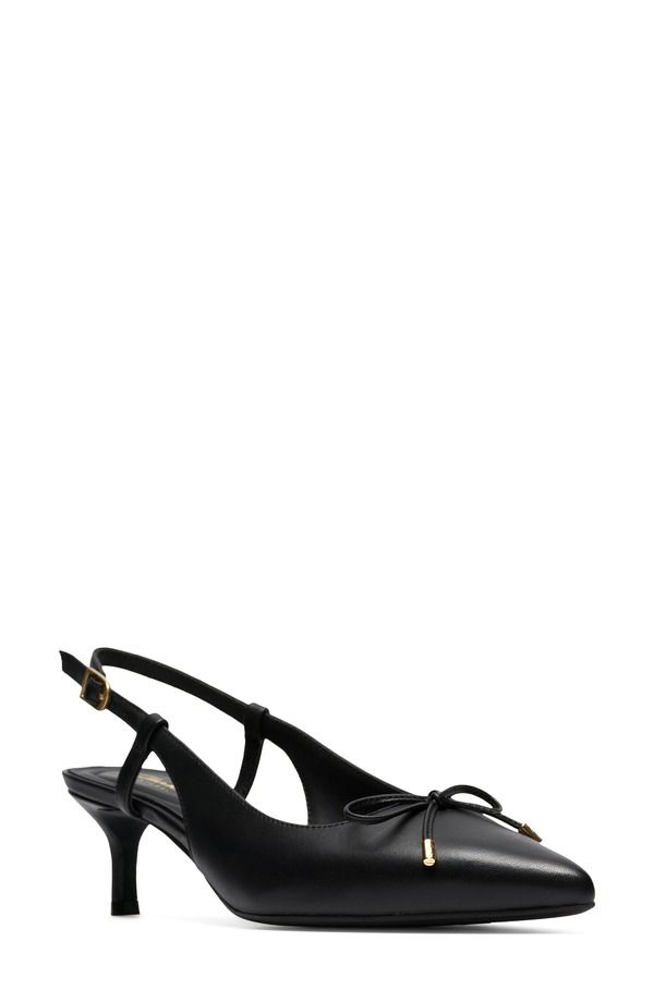クラークス レディース シューズ ヒール Clarks Zarey Bow Pointed Toe Slingback Pump BLACK LEATHER ブラック 23,660円