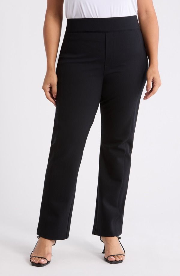 スパンク レディース ボトムス レギンス ハイウエスト プラスサイズ パンツ SPANX High Waist Slim Straight Ponte Pants Plus CLASSIC BLACK