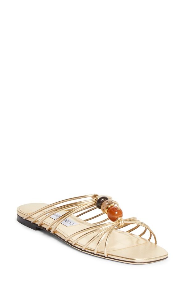 ジミーチュー レディース シューズ スニーカー サンダル Jimmy Choo Lova Beaded Slide Sandal Women GOLD MIX ゴールド