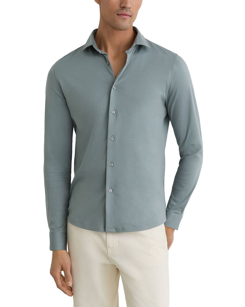 レイス メンズ トップス シャツ スリムフィット コットン REISS Duke Air Water Cotton Slim Fit Shirt Steel Blue ブルー