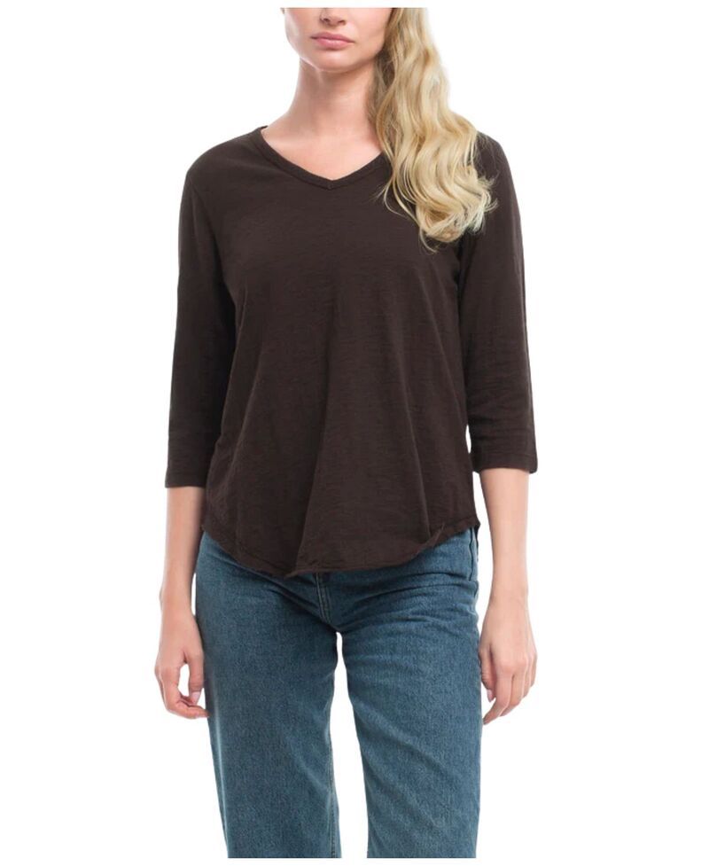 ウィルト レディース トップス シャツ WILT 34 Sleeve Raw Hem Shirttail Tee Chocolate Torte チョコレート