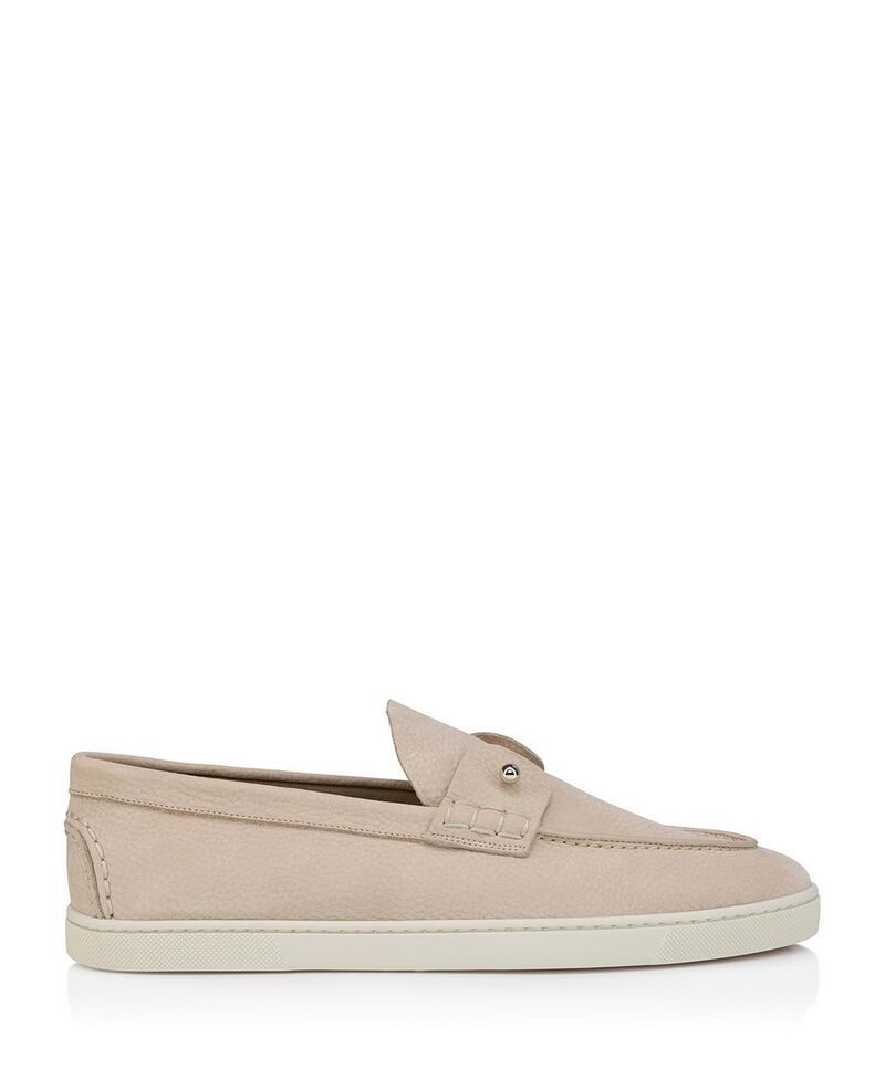 クリスチャン・ルブタン メンズ シューズ スリッポン・ローファー Christian Louboutin Mens Chambeliboat Bateau Loafers Beige ベージュ