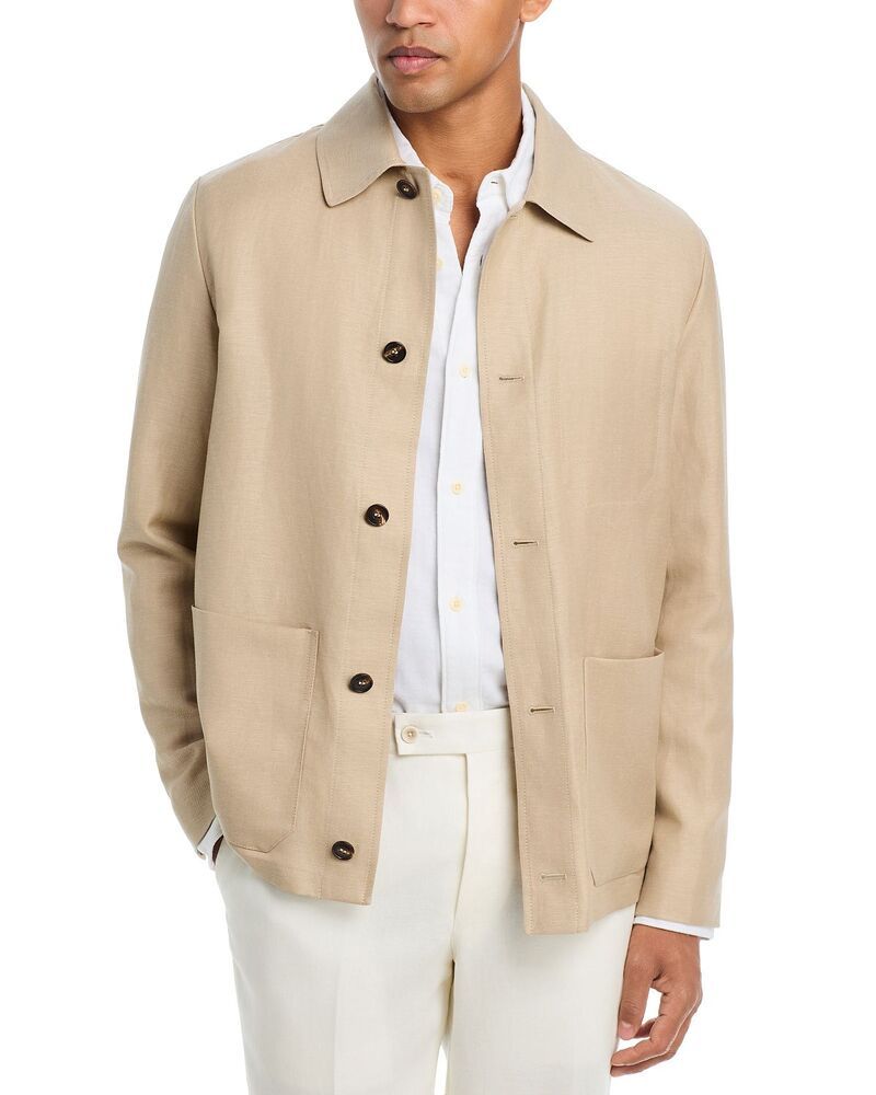 スローウエア メンズ アウター ジャケット・ブルゾン ウール リネン Slowear Wool Linen Chore Jacketan タン