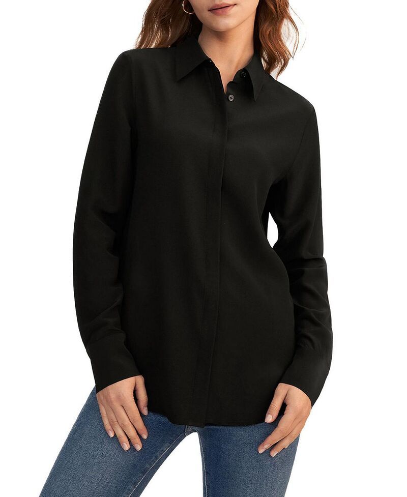 リリーシルク レディース トップス シャツ LILYSILK Classicomfort Silk Shirt Black ブラック 34,970円