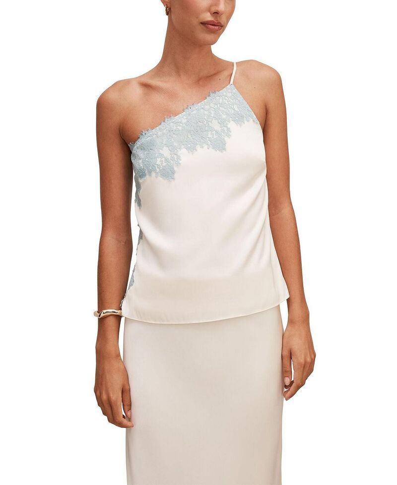 エバーニュー レディース トップス シャツ レーストリム レース Ever Newomens Adele One Shoulder Lace Trim Top ChampagneBlue CoOrd 21,885円