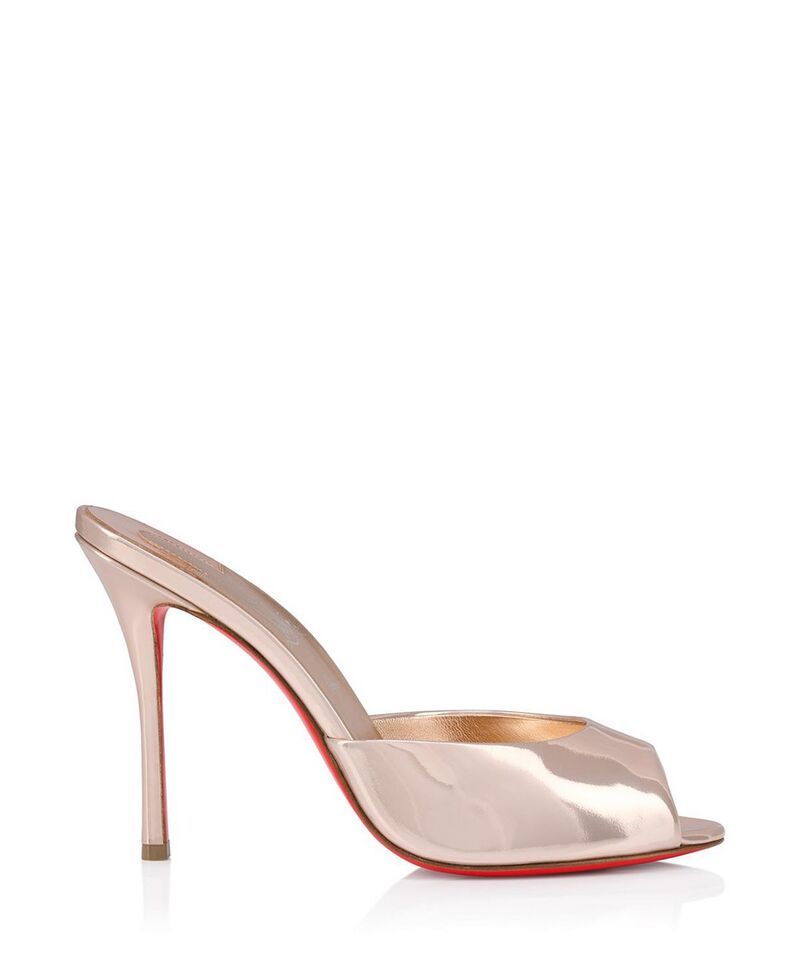 クリスチャン・ルブタン レディース シューズ サンダル Christian Louboutin Womens Me Dolly 100mmules Leche Laminated leather