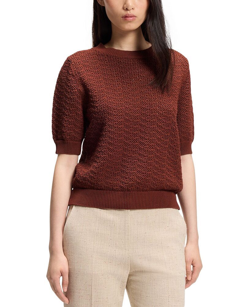 ヒューゴボス レディース アウター ニット・セーター Hugo Boss Folearia Textu red SweaterustCopper ラスト