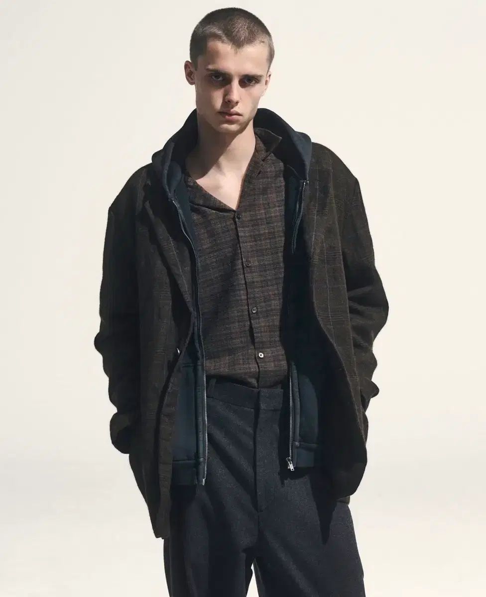 アプレッセ 26AW シルク ネップ オープン Kara シャツ ブラウン
