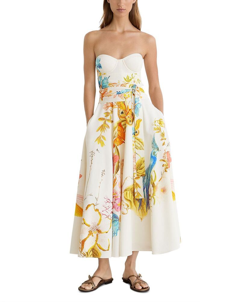 レイス レディース トップス シャツ フラワー柄 フラワー REISS x NYBG SS26 Corset Detail Floral Dress Ivory アイボリー