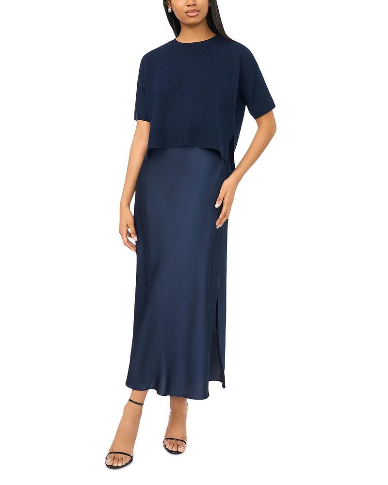 ヴィンスカムート レディース アウター ニット・セーター VINCE CAMUTO Short Sleeve Dolman Sweater Slip Dress Navy Twilight ネイビー